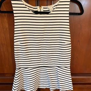 Jcrew Striped peplum top